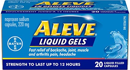 Aleve Naproxen Sodium 20 Liquid Gels