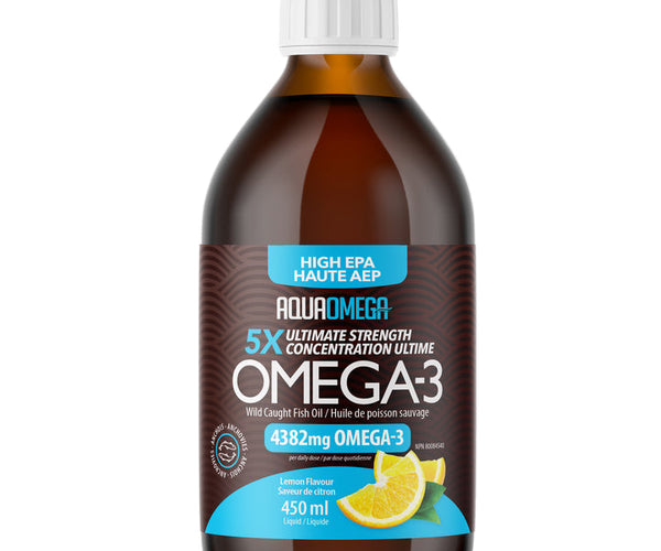 AQUAOMEGA OMEGA-3 5X ULTIMATE STRENGTH EPA 450ml - LEMON