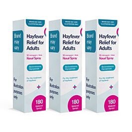 Beclometasone Hay Fever Relief Nasal Spray - 180 Dose - 3 Pack