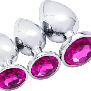 Butt Plug Woman Anal Plug, 3 Pieces Anal Training Kit Sex Toys for Beginners, Jeweled Anal Sex Toy Anal Trainer Toys for Couple Sex Games, Adult Sex Toys for Men Woman,...