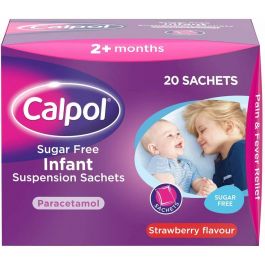 Calpol Sugar Free Infant Suspension Strawberry Flavour - 20 Sachets