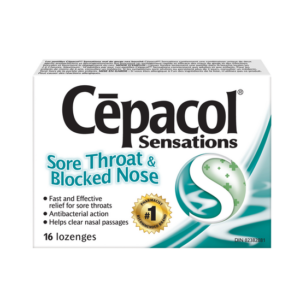 Cepacol Sensations Sore Throat & Blocked Nose 16 Lozenges