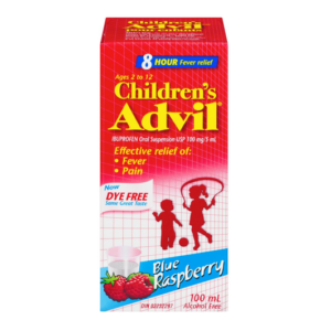 Children's Advil Blue Raspberry Flavour Dye Free 100mL
