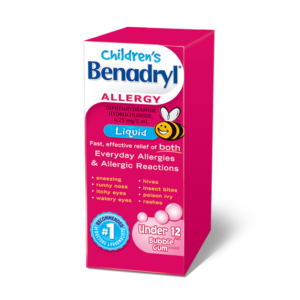 Children's Benadryl Allergy Liquid 100mL Bubble Gum
