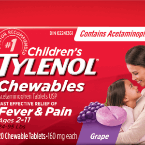 Children's Tylenol Chewables Grape (20 tablets)