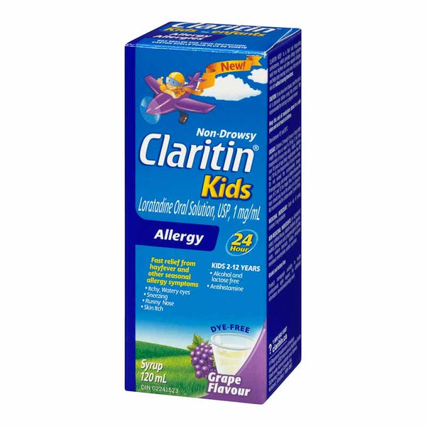 Claritin Kids Allergy Syrup 120mL Grape Flavour