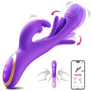 Dildos Vibrator Sex Toys for Women, G-Spot Rabbit Vibrators with 12 Flapping & 12 Vibrating Modes Adult Toys, Anal Vibrating Dildo Nipple Clitoral Stimulator Female Sex Toy,...