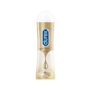 Durex Lubricant, Real Feel Long Lasting Silicone Intimate Pleasure Gel Lube, 100 mL