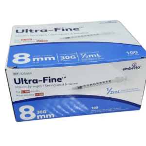 Embecta Ultra-Fine II Insulin Syringe 1/2ml 8mm 30G 100 Count