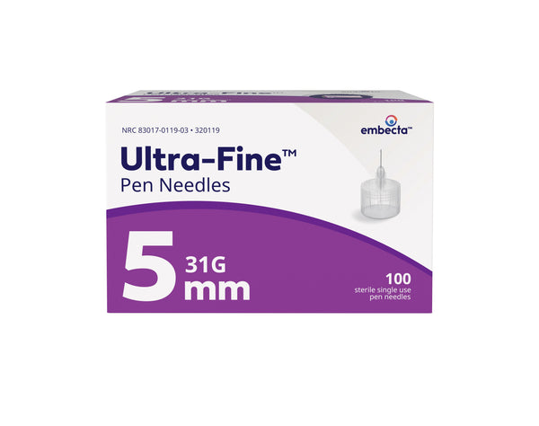 Embecta Ultra-Fine Pen Needles 5mmx31G 100 Count