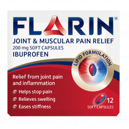 Flarin Joint and Muscular Pain Relief 200mg Ibuprofen - 12 Soft Capsules