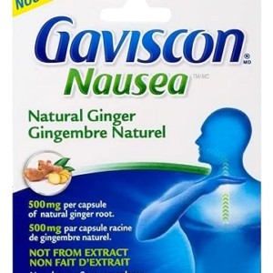 GAVISCON NAUSEA NATRUAL GINGER 500MG 18 CAPSULES