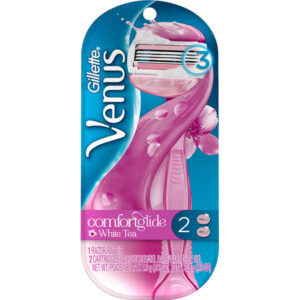 Gillette Venus Comfort-Glide White Tea 1 Reusable Razor with 2 Cartridges