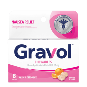 Gravol Quick Dissolve Chewables Orange Flavour 8 Tablets