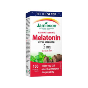 Jamieson Fast Dissolving Melatonin 5mg 100 Sublingual Tablets Chocolate Mint