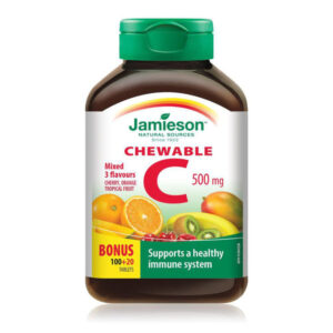 Jamieson Vitamin C 100+20 Chewable Tablets Mixed 3 Flavours