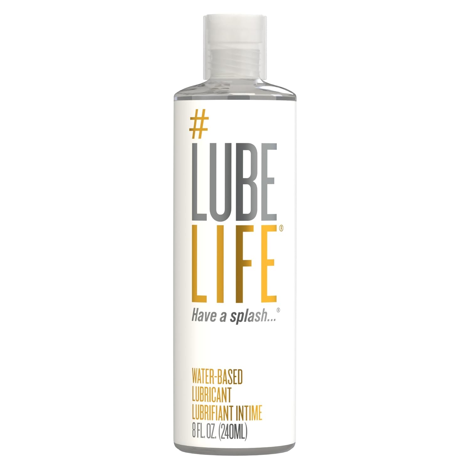 Lube Life Water-Based Personal Lubricant, Lube for Men, Women and Couples, Non-Staining, 8 Fl Oz (240 mL)