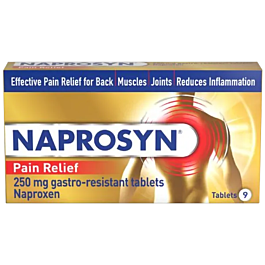 Naprosyn Pain Relief Gastro Resistant Tablets 250mg - 9 Tablets