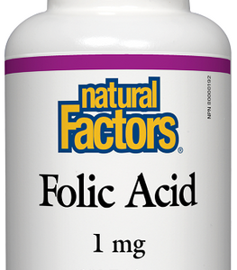 NATURAL FACTORS FOLIC ACID 1mg 180tabs