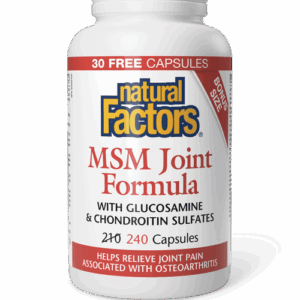 NATURAL FACTORS MSM JOINT FORMULA WITH GLUSOSAMINE & CHONDROITIN SULFATES 240caps