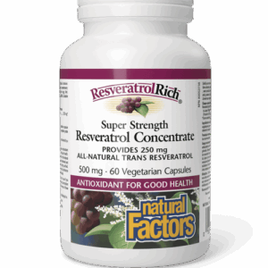 NATURAL FACTORS RESVERATROL CONCENTRATE SUPER STRENGTH 500mg 60vcaps