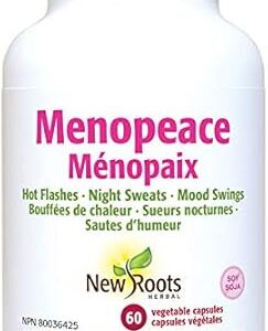 New Roots Herbal Menopeace, 60 Veg Capsules, 2-Month Supply, Comprehensive Menopause Support for Women with Black Cohosh & Dong Quai, Help Relieves Hot Flashes & Nighttime...