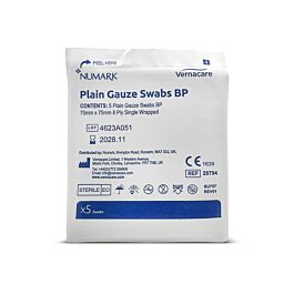 Numark 5 Gauze Swabs BP 75mm x 75mm