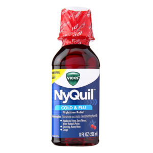 NyQuil Cold & Flu Nighttime Relief Liquid Soothing Cherry Flavour
