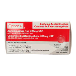 Option+ Acetaminophen Tablets Regular Strength 325mg 120 Tablets