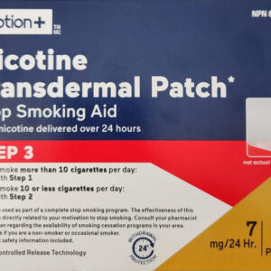 Option+ Nicotine Transdermal Patch Step 3 - 7 Clear Patches