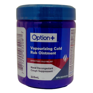 Option+ Vapourizing Cold Rub Ointment 115ml