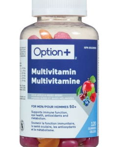 Option+ Vitamins and Minerals for Men 50+ Gummies 120 Count