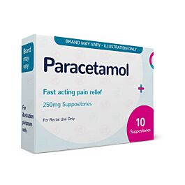 Paracetamol 250mg - 10 Suppositories (Brand May Vary)