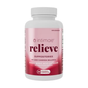 Relieve Boric Acid Suppositories - Yeast Infection Treatment - Capsules for Vaginal Infections- pH Balance Support for Women - Rapid Relief with Vcaps Technology - Made in...