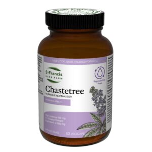 ST FRANCIS HERB FARM Chastetree (60 Capsules) Organic Herbs, Vegan, Vegetarian, Made in Canada (1 Container) Hormone Normalizer and Menstrual Cycle Stabilizer