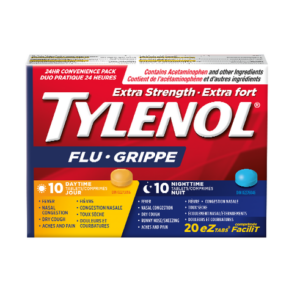 Tylenol Extra Strength Flu 24 Hour Convenience Pack 20 EZTabs (10 Daytime + 10 Nighttime)