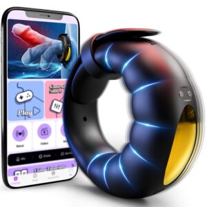 Vibrating Cock Ring Sex Toys - Powerful Penis Ring Vibrator with 10 Vibrations & Adjustable Buckle, App Control Male Sex Toy Cockring for Erections, Adult Sex Toys & Games for...