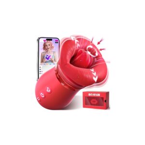 Vibrator Adult Sex Toys for Women - 5IN1 Mouth Sucking Vibrator Rose Sex Toy, 10 Tongue Licking, 3 Auto & 1 Manual Sucking Adult Toys New APP, Nipple Anal Toys G Spot Vibrators...