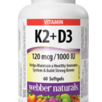 Webber Naturals Vitamin K2+D3 120 mcg/1000 IU 60 softgels
