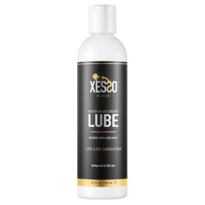 XESSO Water-based Creamy Lube, Unscented 245mL, Thick White Gel-like Slippery Glide, Hypoallergenic for Women, Men & Couples. Discreet Package. Package May Vary