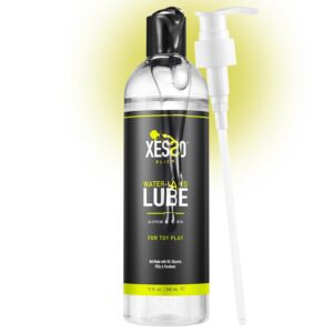 XESSO Water-Based Toy Lube, 354mL, Toy-Safe Personal Lubricant, All-Natural Without Glycerin & Parabens, Non-Staining, Slippery Massage Gel for Women, Men, Couples. Discreet...